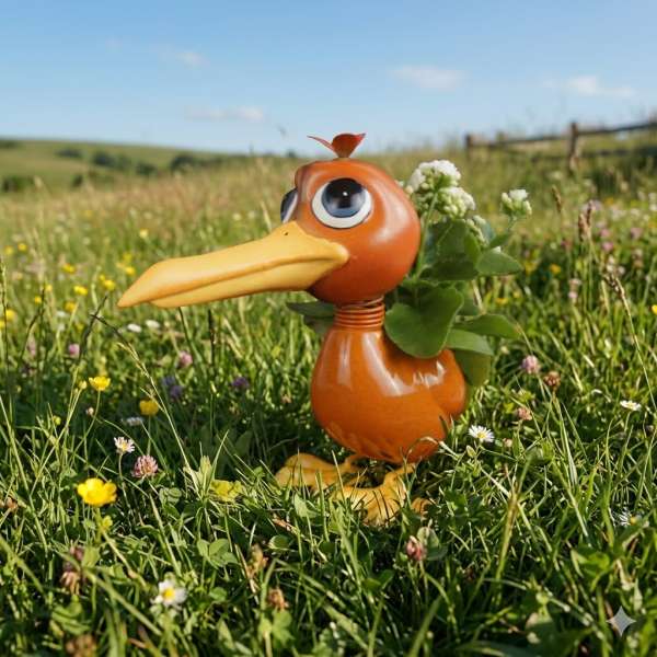 Tolles Pflanzgefäß Vogel - Höhe ca. 31 cm